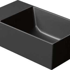 Ben Stelvio mat zwarte fontein met doorslaanbaar kraangat 40x23x12cm