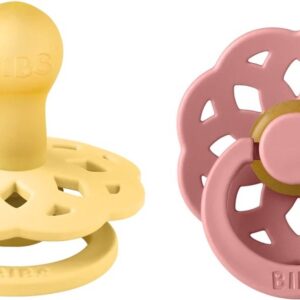 BiBS - Boheme Pacifier - Maat 1 - Fopspeen - 2 stuks - Pale Butter / Dusty Pink