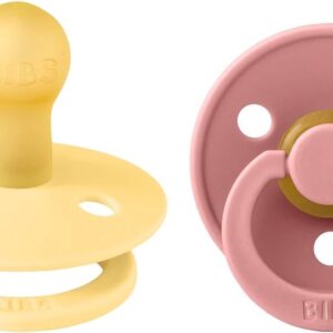 BiBS - Colour Pacifier - Maat 1 - Fopspeen - 2 stuks - Pale Butter / Dusty Pink