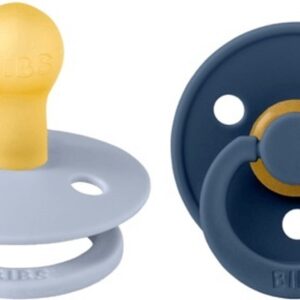 BiBS - Colour Pacifier - Maat 2 - Fopspeen - 2 stuks - Dusty Blue / Steel Blue