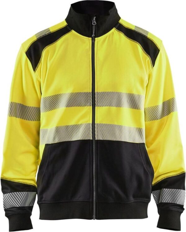 Blaklader Sweatshirt hele rits High Vis 3558-2528 - High Vis Geel/Zwart - 4XL