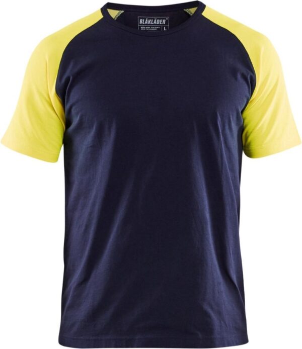Blaklader T-shirt 3515-1030 - Marine/High Vis Geel - 4XL