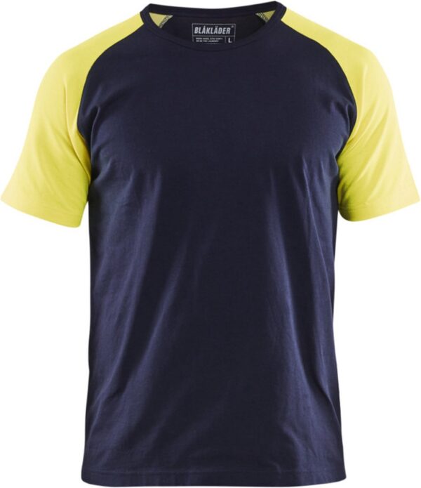 Blaklader T-shirt 3515-1030 - Marine/High Vis Geel - S