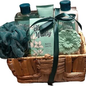 Bloom Wildly - Bath & Shower Giftset - White Jasmine - With Basket