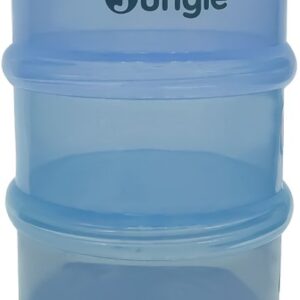 Bo Jungle - Melkpoeder Doseerdoosjes - Melkpoederverdeler - 4 compartimenten - Bewaarbakjes Babyvoeding - Poedertoren Dispenser- Kraamcadeau - Dose Classy Blue