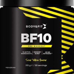 Body & Fit BF10 Pre Workout - Sour Yellow - Pre-Workout met Cafeïne - AstraGin® - 30 servings (315 gram)