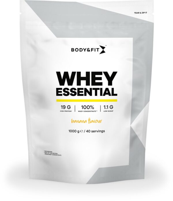Body & Fit Whey Essential - Eiwitpoeder Banaan - Proteine Poeder - Whey Protein - 40 shakes (1000 gram)