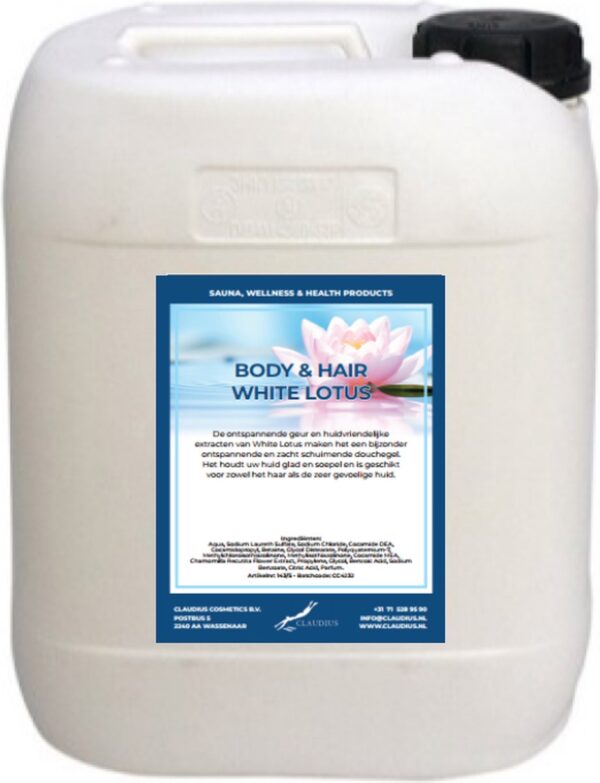 Body & Hair White Lotus - 10 Liter - 2 in 1 voor lichaam en haar.