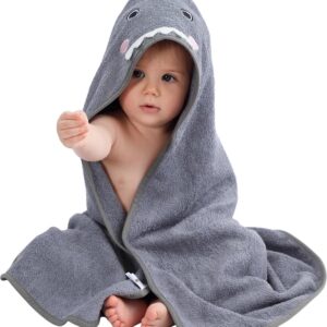 BoefieBoef Baby Shark Haai Baby/Peuter Eco Dieren Badcape - 0 tot 5 jaar - Comfort, Stijl en Duurzaamheid in één!