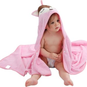 BoefieBoef Roze Vos Baby/Peuter Eco Dieren Badcape - 0 tot 5 jaar - Comfort, Stijl en Duurzaamheid in één!