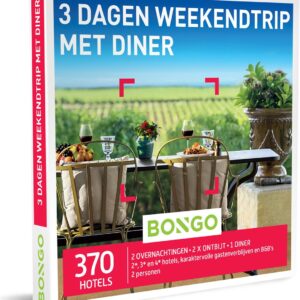 Bongo Bon - 3 Dagen Weekendtrip met Diner Cadeaubon - Cadeaukaart cadeau voor man of vrouw | 370 hotels in de stad of midden in de natuur