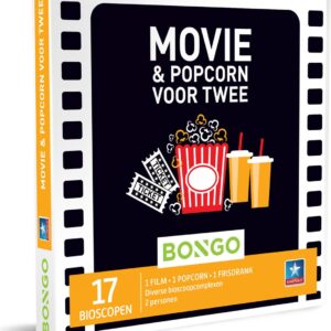 Bongo Bon - Movie & Popcorn voor Twee Cadeaubon - Cadeaukaart cadeau voor man of vrouw | 17 bioscopen