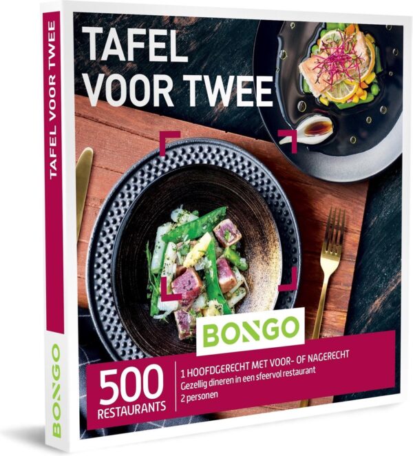 Bongo Bon - Tafel voor Twee Cadeaubon - Cadeaukaart cadeau voor man of vrouw | 500 sfeervolle restaurants