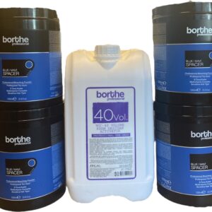 Borthe - Blondeer Pakket - Blondeerpoeder 4 kg - Blauw - Oxidatie 12% 5L - 40 Volume