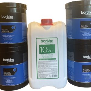 Borthe - Blondeer Pakket - Blondeerpoeder 4 kg - Blauw - Oxidatie 3% 5L - 10 Volume