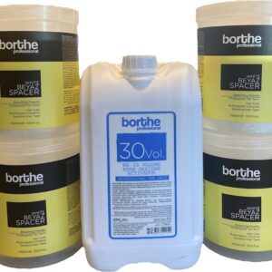 Borthe - Blondeerpakket - Blondeerpoeder 4 kg - Wit - Oxidatie 9% 5L - 30 Volume