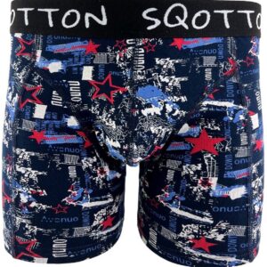 Boxershort - SQOTTON® - Stars - Marineblauw - Maat M