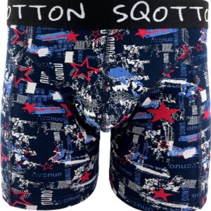 Boxershort - SQOTTON® - Stars - Marineblauw - Maat XXL