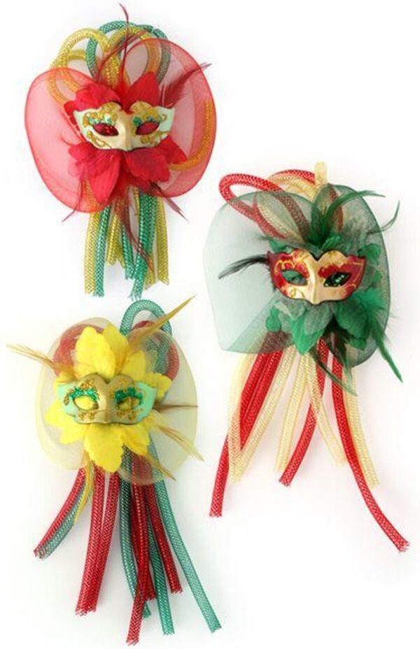 Broche bloem, tubes en oogmasker per stuk