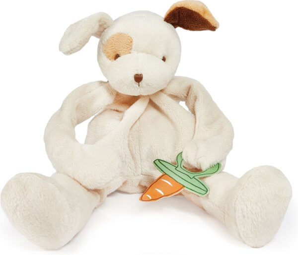 Bunnies By The Bay Knuffeldoekje met speenhouder - Speendoekje - Extreem zacht - Klittenband sluiting voor speen - Machine-wasbaar - 25 cm - Hond - Beige