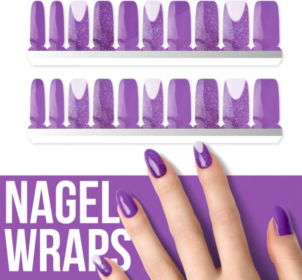 By Emily - Nagel wrap - French Purple | 20 stickers | Nail wrap | Nail art | Trendy | Design | Nagellakvrij | Eenvoudig | Nagel wrap | Nagel stickers | Folie | Zelfklevend | Sjablonen