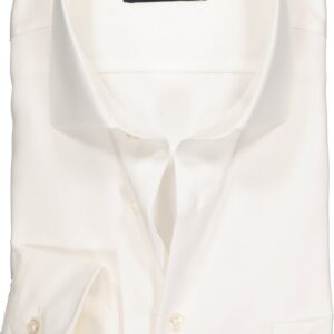 CASA MODA comfort fit overhemd - mouwlengte 7 - twill - beige - Strijkvrij - Boordmaat: 40