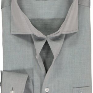 CASA MODA comfort fit overhemd - mouwlengte 7 - twill - grijs - Strijkvrij - Boordmaat: 41