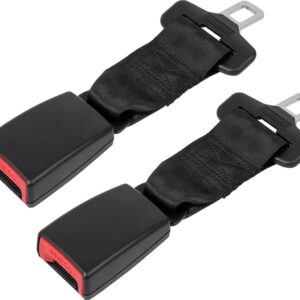 COOCHEER - 2-pack 36 mm autogordelverlengers - veiligheidsgordelverstellers voor kinderen en moederschap - zwart