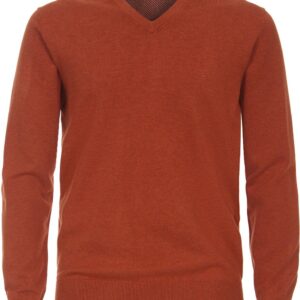 Casa Moda - Pullover V-Hals Oranje - Heren - Maat XXL - Regular-fit
