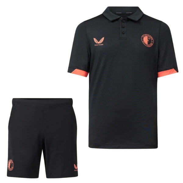 Castore Feyenoord Travel Polo Trainingsset 2023-2024 Zwart Oranje