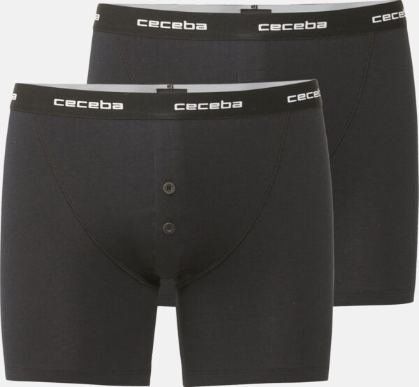 Ceceba New Classics heren boxer lang met gulp (2-pack) - zwart - Maat 2XL