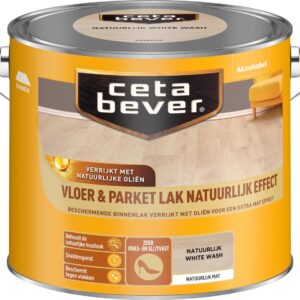 CetaBever Vloer- & Parketlak - Natuurlijk Effect - White Wash - 2,5 liter