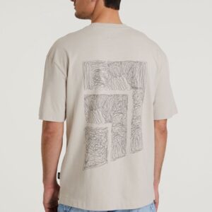 Chasin' T-shirt Eenvoudig T-shirt Stitch Taupe Maat M