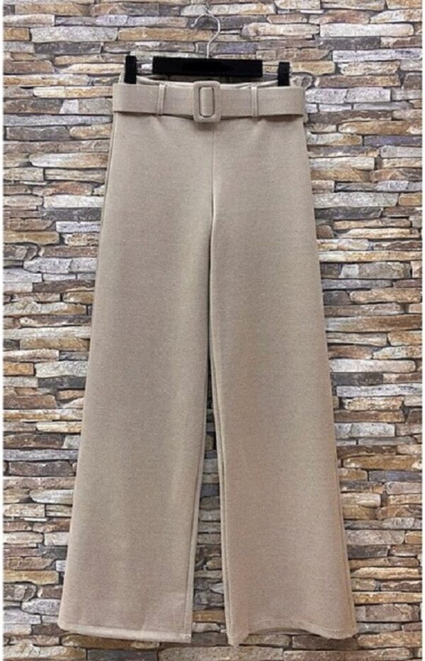 Chic Autumnal High Waist broek met patroon en ceintuur (maat S)