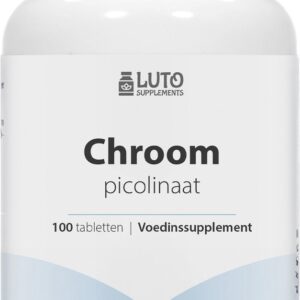 Chroom / Chromium Picolinaat - 200mg - 100 Tabletten - Organische verbinding - Ondersteunt het bloedsuikergehalte normaal te houden - Vegan - LUTO Supplements