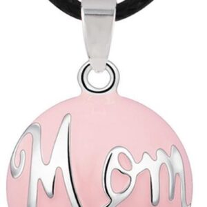 Clariz zwangerschapsbel Roze met zilver Mom - zwangerschapsketting - zwangerschapsbelletje - bola
