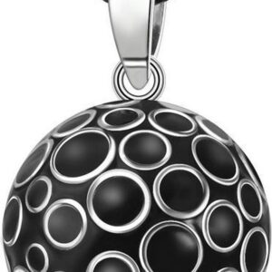 Clariz zwangerschapsbel Zwart met zilver Bubbles - zwangerschapsketting - zwangerschapsbelletje - bola