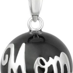 Clariz zwangerschapsbel Zwart met zilver Mom - zwangerschapsketting - zwangerschapsbelletje - bola