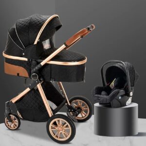 Coco® - Luxe Kinderwagen 3 in 1 - Black - Opvouwbaar - Multifunctioneel - Afneembaar zitje