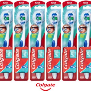 Colgate Tandenborstel Medium Whole Mouth Clean 360° - Tandenborstels met Tongreiniger - 6 stuks
