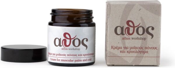 Cretan Natural Cream for muscular pains and cold with rosemary, laurel, eucalyptus and mint 30ml
