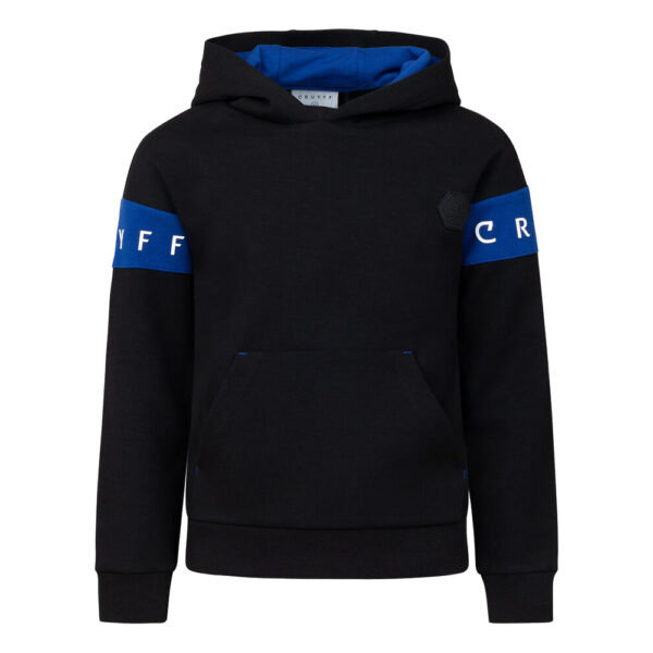 Cruyff Ribble Hoodie Kids Zwart Blauw