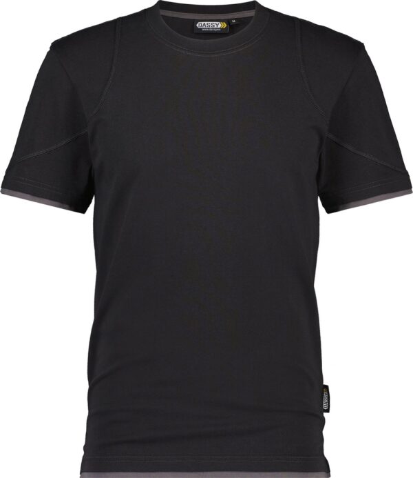 DASSY® Kinetic T-shirt - maat S - ZWART/ANTRACIETGRIJS