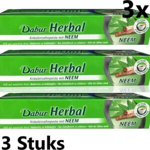 Dabur Herbal Toothpaste Neem 3x 155Gram| Dabur Kruidentandpasta Neem