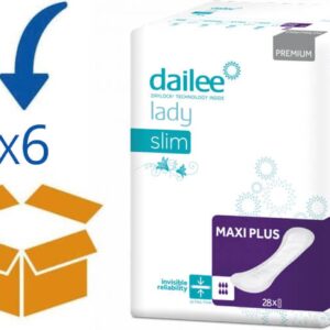 Dailee Lady Premium Slim Maxi Plus - 6 pakken van 28 stuks - inlegkruisje