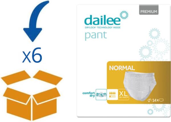 Dailee Pants Premium Normal Extra Large - 6 pakken van 14 stuks - Incontinentiebroekjes