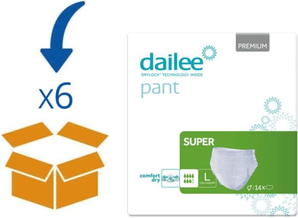 Dailee Pants Premium Super Large - 6 pakken van 14 stuks - Incontinentiebroekjes