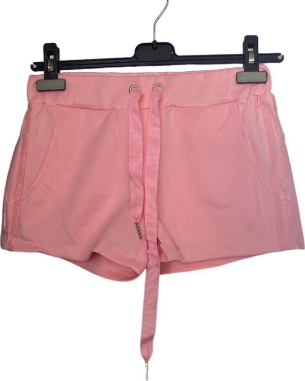 Dames short met bies M roze