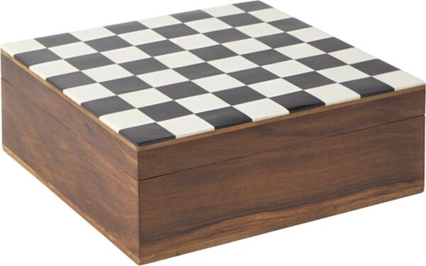 Decoratieve houten schaakborddoos H21