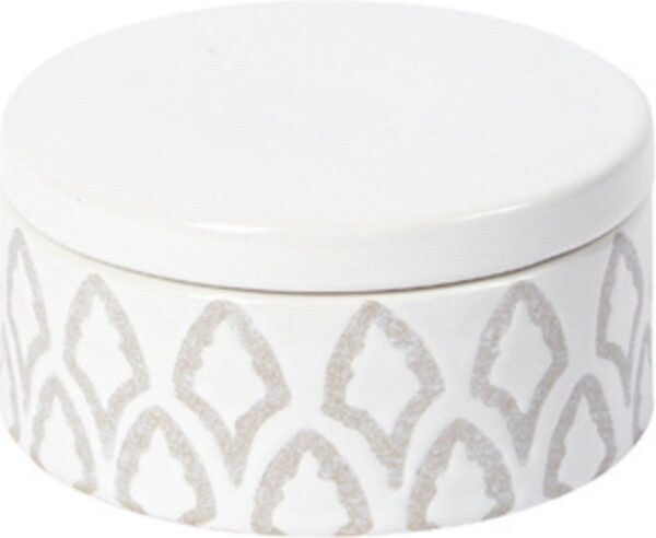 Decoratieve witte keramische pot H8